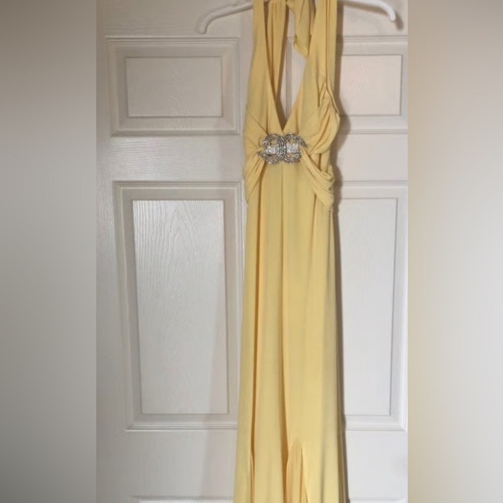 Mary L Couture Yellow Halter Gown for Weddings